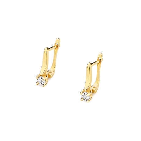 Przejdź do produktu Kolczyki z żółtego złota 585 z diamentami 0,02ct The Diamonds