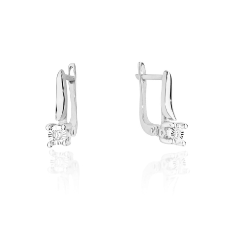 Przejdź do produktu Kolczyki z białego złota 585 z diamentami 0,06ct The Diamonds