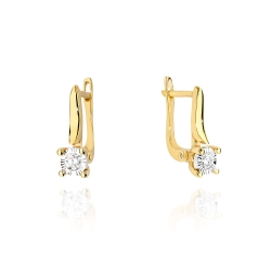Kolczyki z żółtego złota 585 z diamentami 0,16ct The Diamonds BKO-65-0,16ct