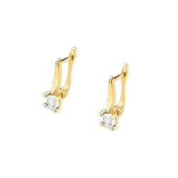 Kolczyki z żółtego złota 585 z diamentami 0,16ct The Diamonds BKO-65-0,16ct