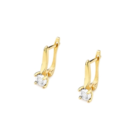 Przejdź do produktu Kolczyki z żółtego złota 585 z diamentami 0,16ct The Diamonds
