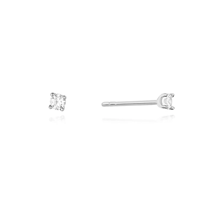 Kolczyki z białego złota 585 z diamentami 0,08ct The Diamonds  BKO-66-b