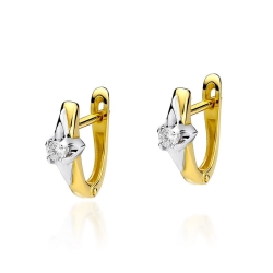 Kolczyki z żółtego złota 585 z diamentami 0,16ct The Diamonds BKO-88-0,16ct