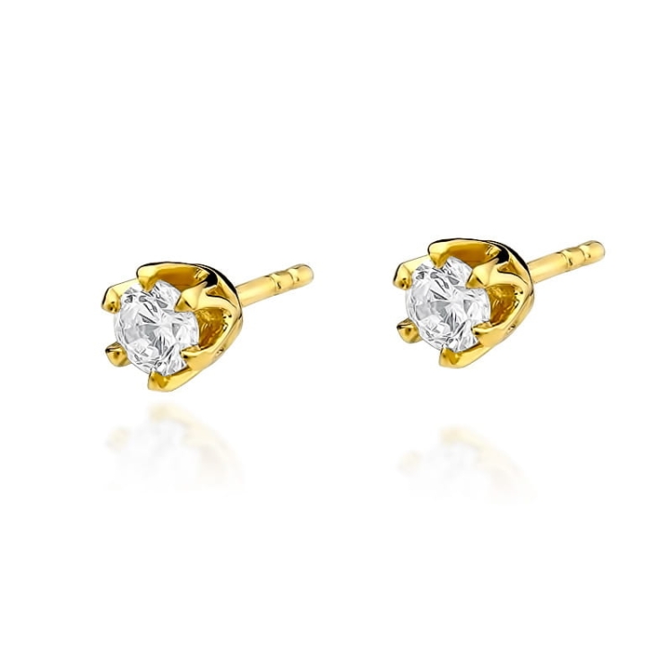 Kolczyki z żółtego złota 585 z diamentami 0,60ct The Diamonds BKO-220