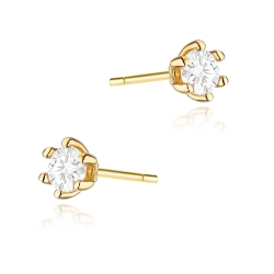 Kolczyki z żółtego złota 585 z diamentami 0,20ct The Diamonds BKO-222