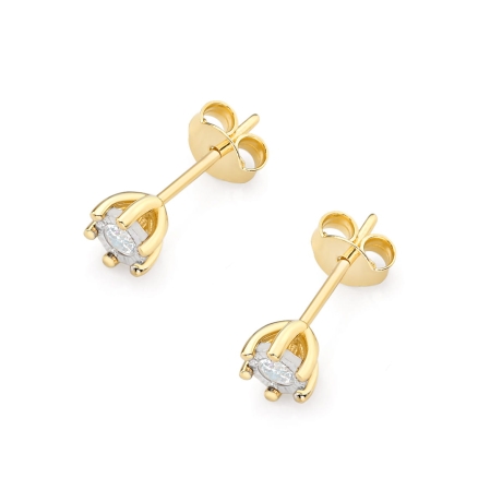 Przejdź do produktu Kolczyki z żółtego złota 585 z diamentami 0,16ct The Diamonds