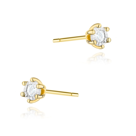 Przejdź do produktu Kolczyki z żółtego złota 585 z diamentami 0,16ct The Diamonds