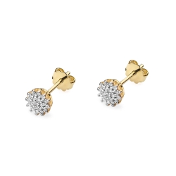 Kolczyki z żółtego złota 585 z diamentami 0,20ct The Diamonds BKO-401