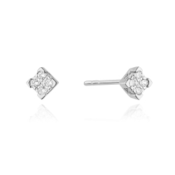 Kolczyki z białego złota 585 z diamentami 0,16ct The Diamonds BKO-402-b