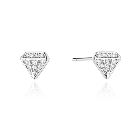 Przejdź do produktu Kolczyki z białego złota 585 z diamentami 0,10ct diament The Diamonds 