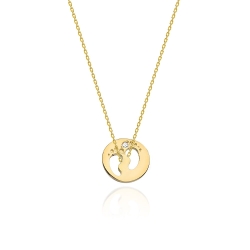 Naszyjnik z żółtego złota z diamentami 0,005ct stópki The Diamonds BC-05