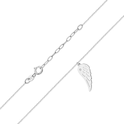Naszyjnik z białego złota z diamentami 0,005ct skrzydło The Diamonds BC-12-b