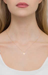 Naszyjnik z żółtego złota z diamentami 0,005ct serce The Diamonds BC-15