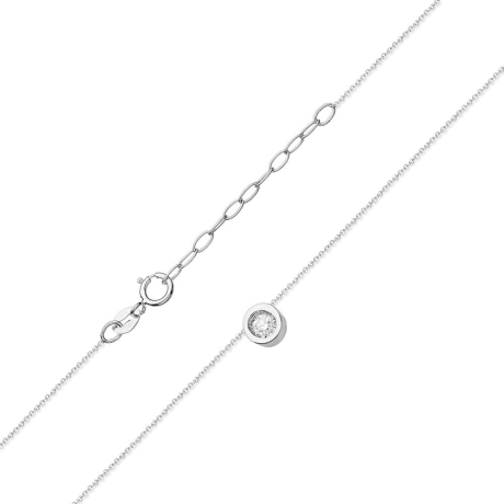 Przejdź do produktu Naszyjnik z białego złota z diamentem 0,08ct  The Diamonds