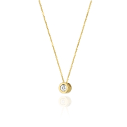 Naszyjnik z żółtego złota z diamentem 0,014ct The Diamonds BC-17