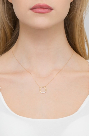 Przejdź do produktu Naszyjnik z żółtego złota z diamentami 0,045ct The Diamonds