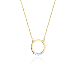 Naszyjnik z żółtego złota z diamentami 0,04ct The Diamonds BC-20