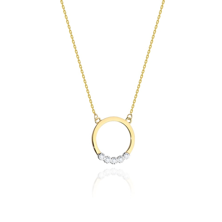Naszyjnik z żółtego złota z diamentami 0,04ct The Diamonds BC-20