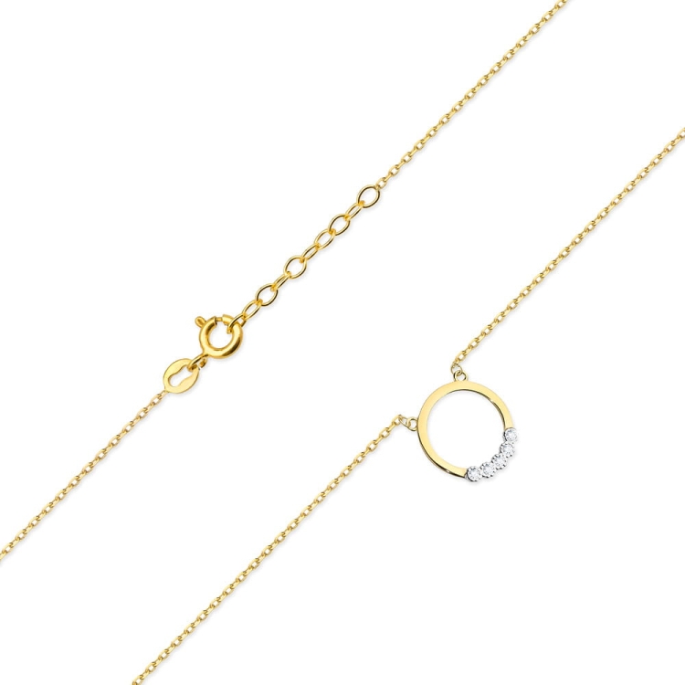 Naszyjnik z żółtego złota z diamentami 0,04ct The Diamonds BC-20