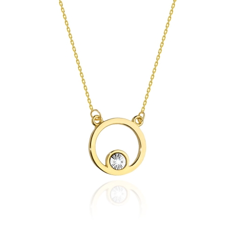Przejdź do produktu Naszyjnik z żółtego złota z diamentem 0,01ct The Diamonds