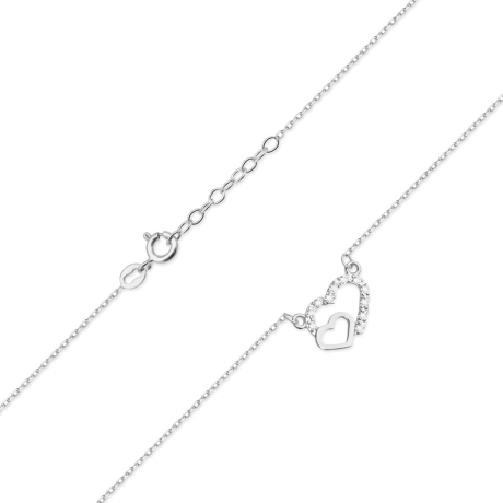 Przejdź do produktu Naszyjnik z białego złota z diamentami 0,06ct serca The Diamonds