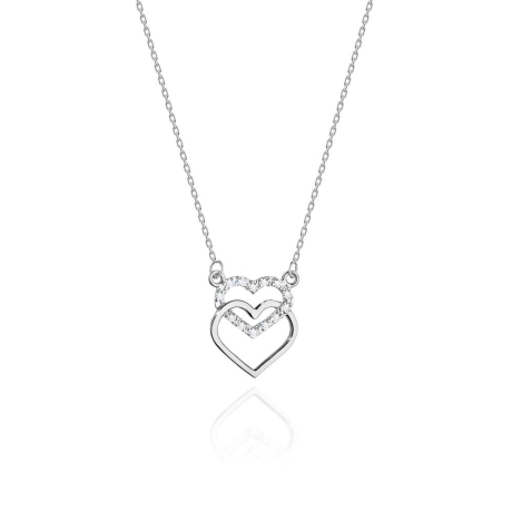 Przejdź do produktu Naszyjnik z białego złota z diamentami 0,05ct serca The Diamonds 