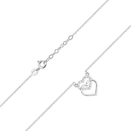 Przejdź do produktu Naszyjnik z białego złota z diamentami 0,05ct serca The Diamonds 