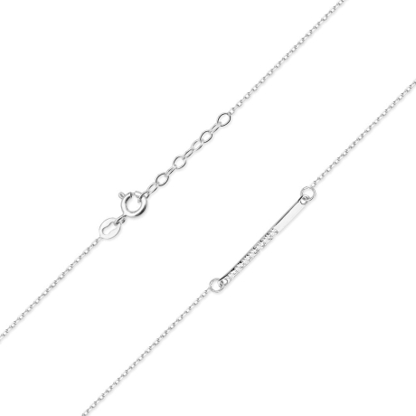 Przejdź do produktu Naszyjnik z białego złota z diamentami 0,03ct The Diamonds