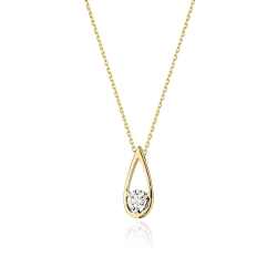 Naszyjnik z żółtego złota z diamentem 0,08ct The Diamonds BC-30