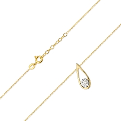 Naszyjnik z żółtego złota z diamentem 0,08ct The Diamonds BC-30