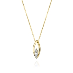 Naszyjnik z żółtego złota z diamentami 0,08ct The Diamonds BC-31-diamenty
