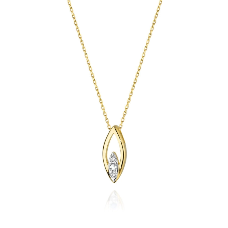 Naszyjnik z żółtego złota z diamentami 0,08ct The Diamonds BC-31-diamenty