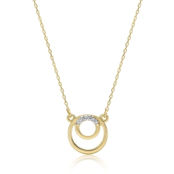 Naszyjnik z żółtego złota z diamentami 0,015ct The Diamonds BC-33