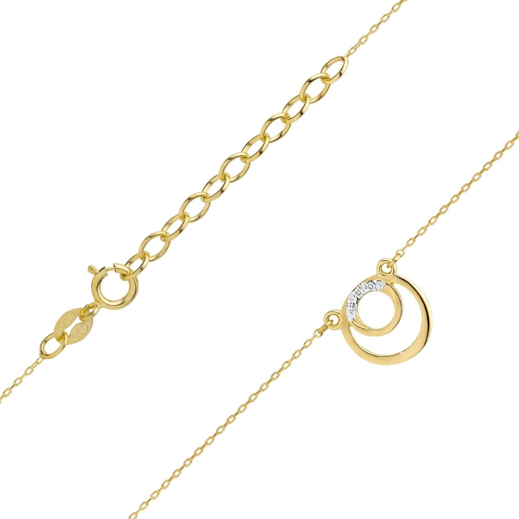 Naszyjnik z żółtego złota z diamentami 0,015ct The Diamonds BC-33