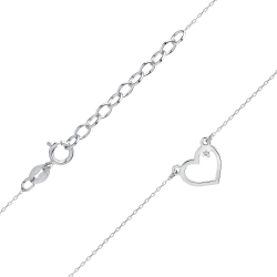 Naszyjnik z białego złota z diamentem 0,005ct serce The Diamonds BC-34-b