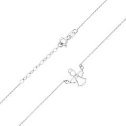 Naszyjnik z białego złota z diamentem 0,0145ct aniołek The Diamonds BC-44-b