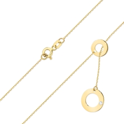 Naszyjnik krawatka z żółtego złota z diamentem 0,0145ct The Diamonds BC-45