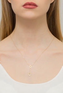 Naszyjnik krawatka z żółtego złota z diamentem 0,0145ct The Diamonds BC-45