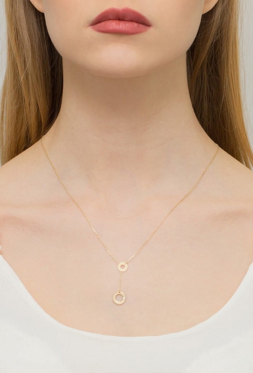 Naszyjnik krawatka z żółtego złota z diamentem 0,0145ct The Diamonds BC-45
