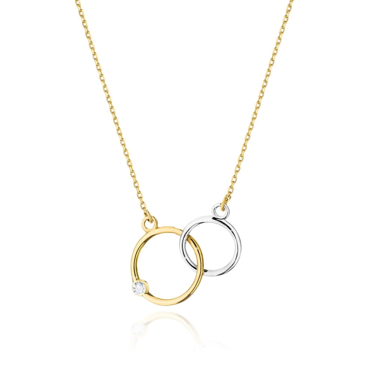 Naszyjnik z żółtego złota z diamentem 0,0145ct The Diamonds BC-47