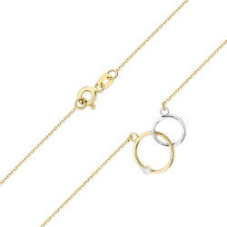Naszyjnik z żółtego złota z diamentem 0,0145ct The Diamonds BC-47