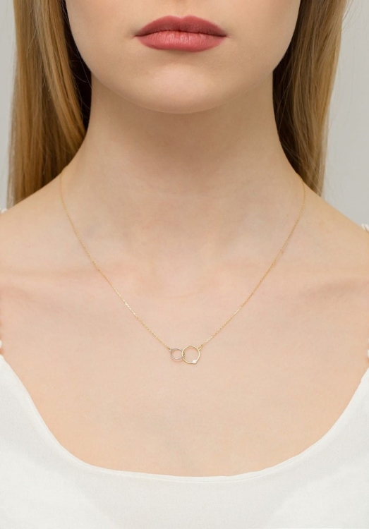 Naszyjnik z żółtego złota z diamentem 0,0145ct The Diamonds BC-47