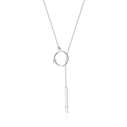 Naszyjnik krawatka z białego złota z diamentami 0,029ct The Diamonds BC-49-b