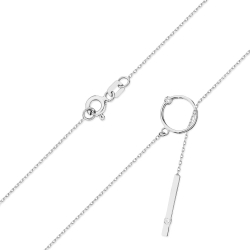 Naszyjnik krawatka z białego złota z diamentami 0,029ct The Diamonds BC-49-b