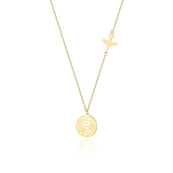 Naszyjnik z żółtego złota z diamentem 0,005ct The Diamonds BC-56