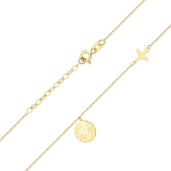 Naszyjnik z żółtego złota z diamentem 0,005ct The Diamonds BC-56