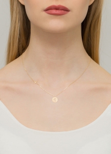 Naszyjnik z żółtego złota z diamentem 0,005ct The Diamonds BC-56