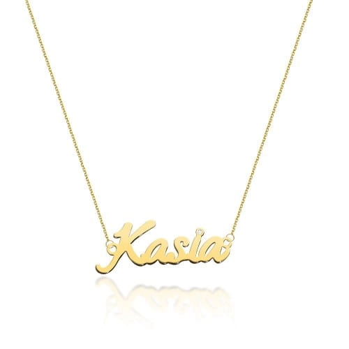Naszyjnik z żółtego złota z diamentem 0,005ct Kasia The Diamonds BC-67-Kasia