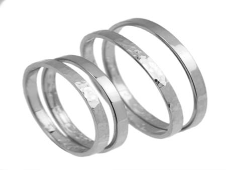 Obrączki ślubne z białego złota płaskie 4mm Remember R038-b