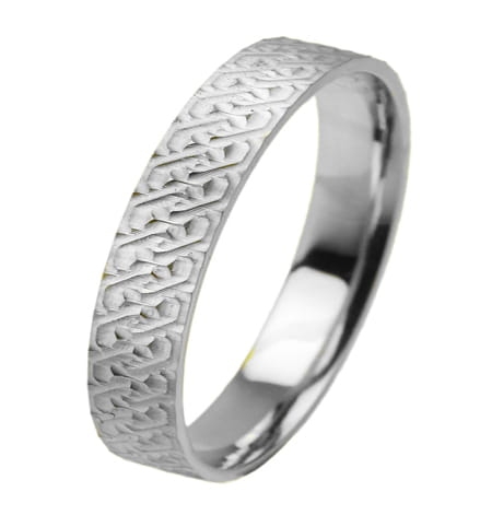 Obrączka modułowa z białego złota płaska 4mm Modular M007-4mm-b